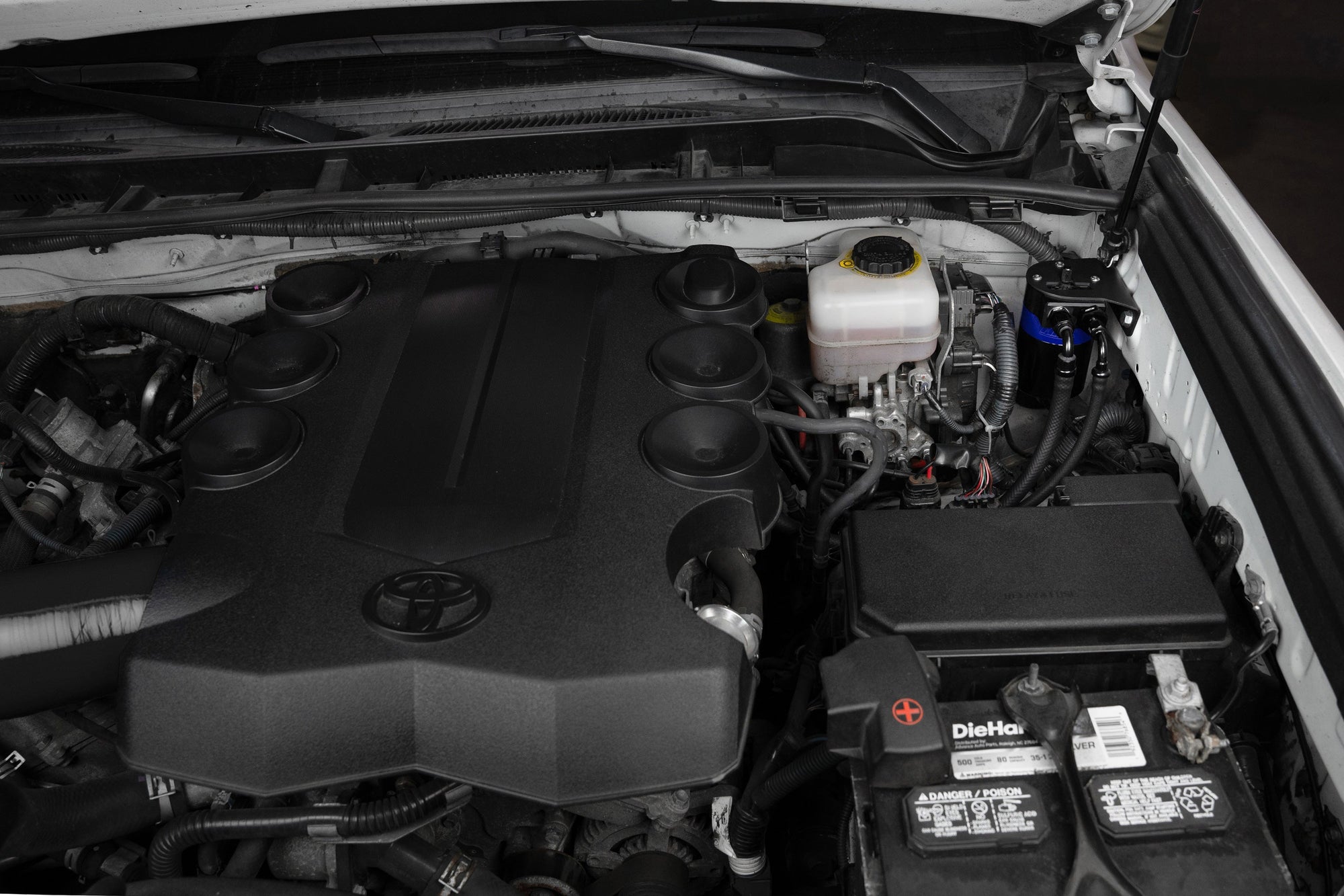 HPS-860-010BL HPS Blue 147ML Oil Catch Can Tank Mount Bracket For 10-24 Toyota 4Runner 4.0 V6