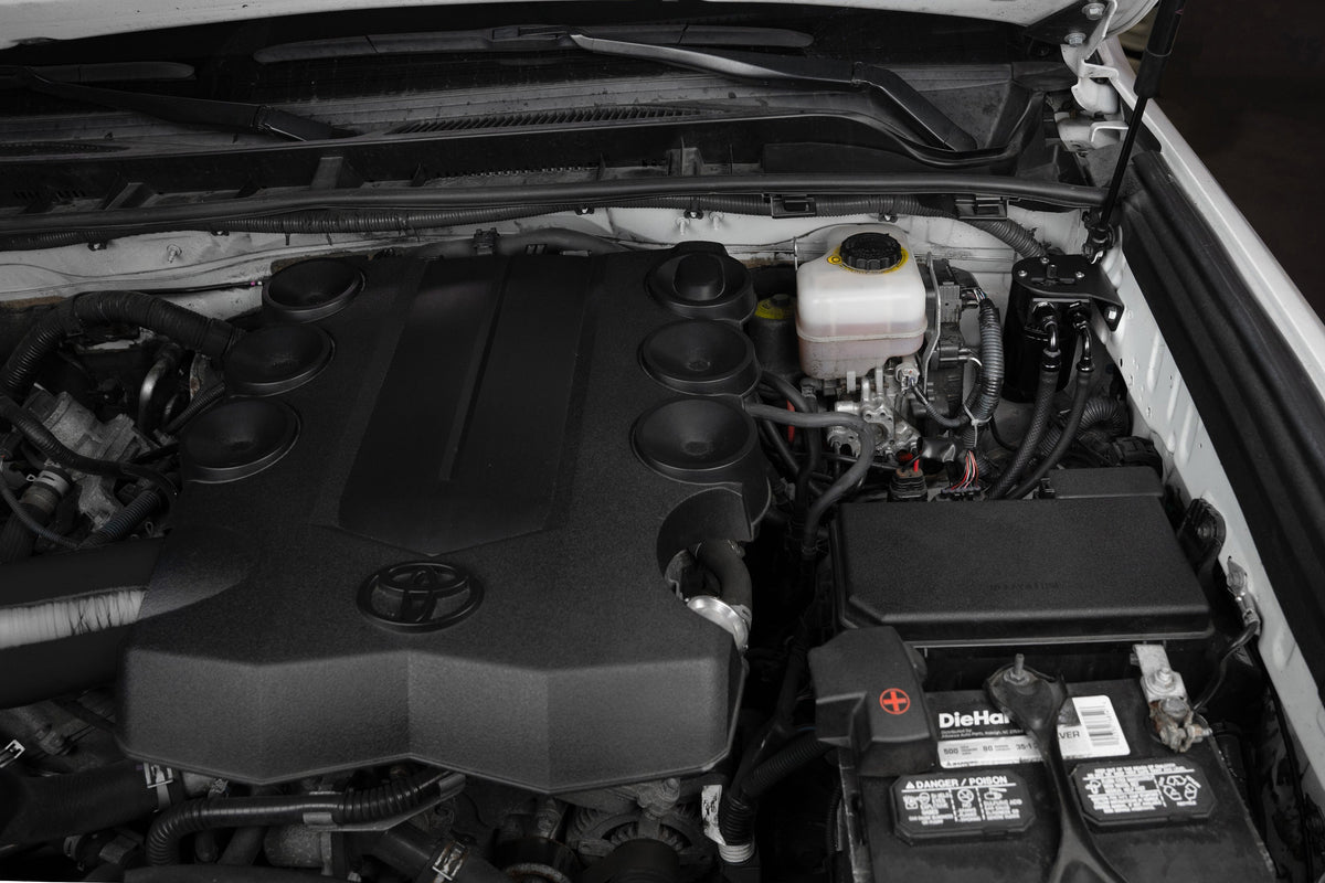 HPS-860-010WB HPS Black 147ML Oil Catch Can Tank Mount Bracket For 10-24 Toyota 4Runner 4.0 V6