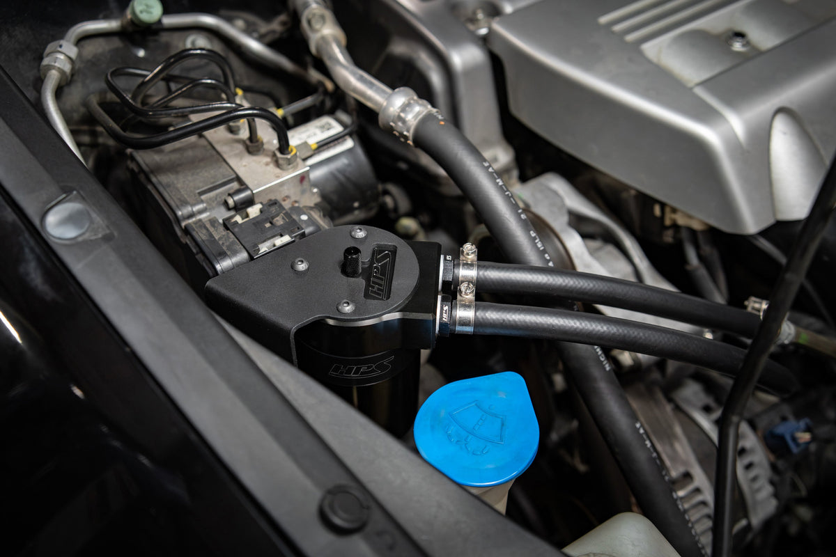 HPS-860-013WB HPS Black 147ML Oil Catch Can Tank Mount Bracket For 09-14 Acura TSX 2.4L CU2