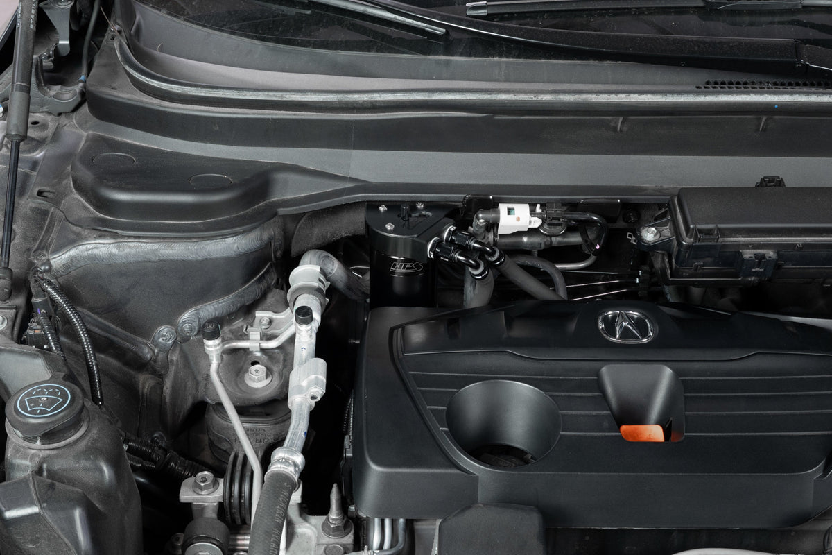 HPS-860-015WB HPS Black 147ML Oil Catch Tank w/Mount Bracket For 19-25 Acura RDX 2.0L Turbo
