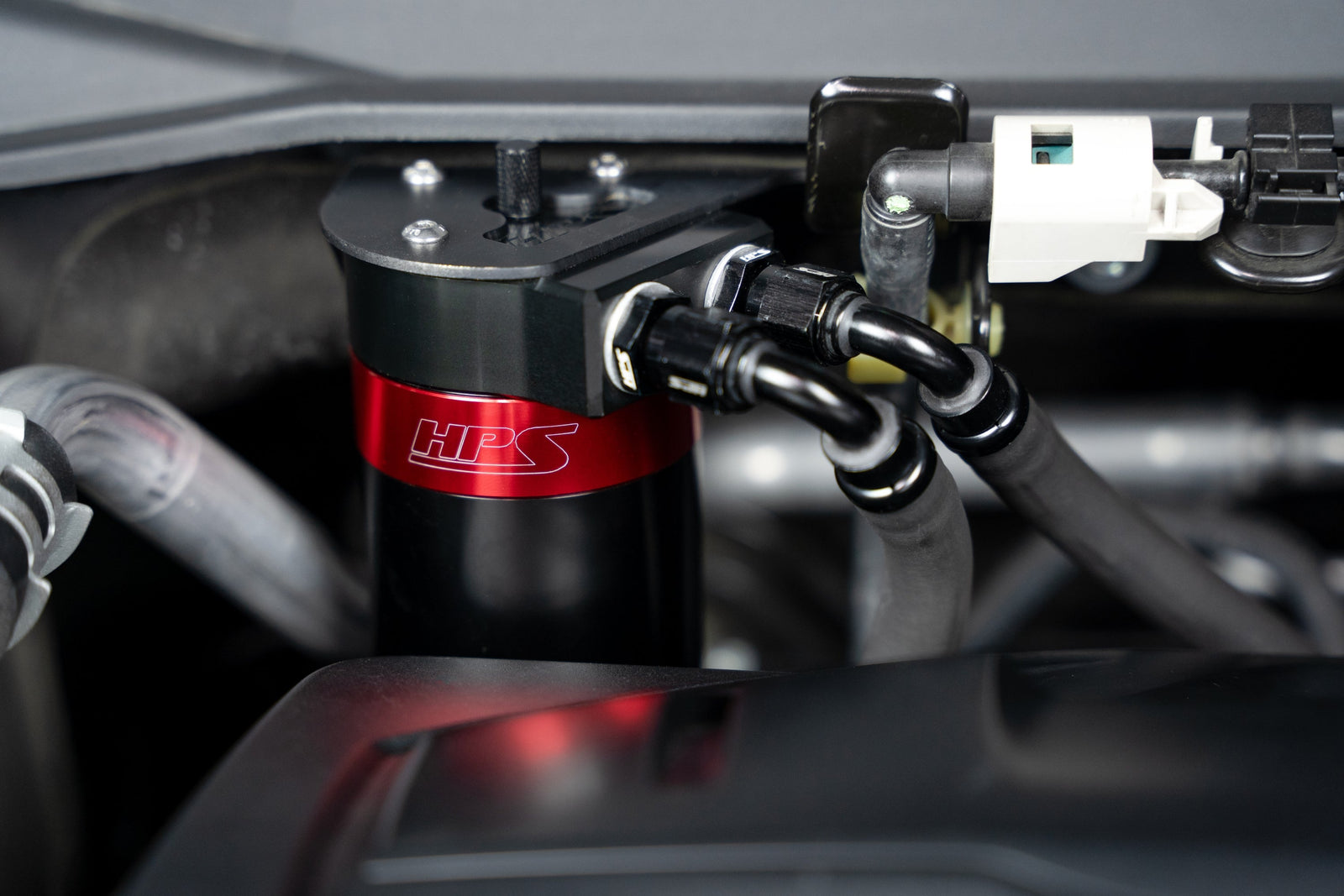 HPS-860-015 HPS Black / Red 147ML Oil Catch Tank w/Mount Bracket For 19-25 Acura RDX 2.0T