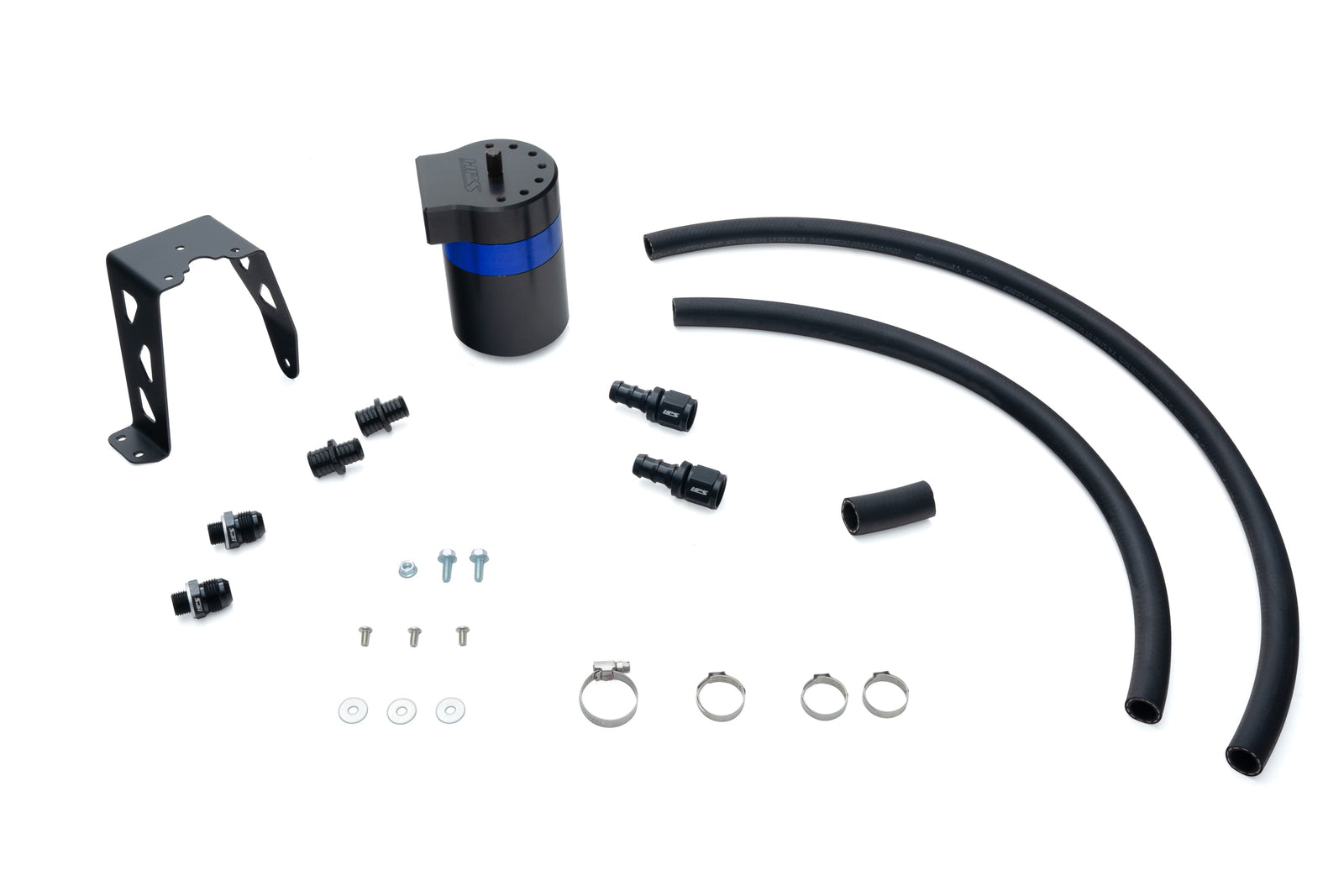 HPS-860-024BL HPS Black/Blue Oil Catch Can+Mount Bracket For 24+ Land Cruiser/Tacoma 2.4 Turbo