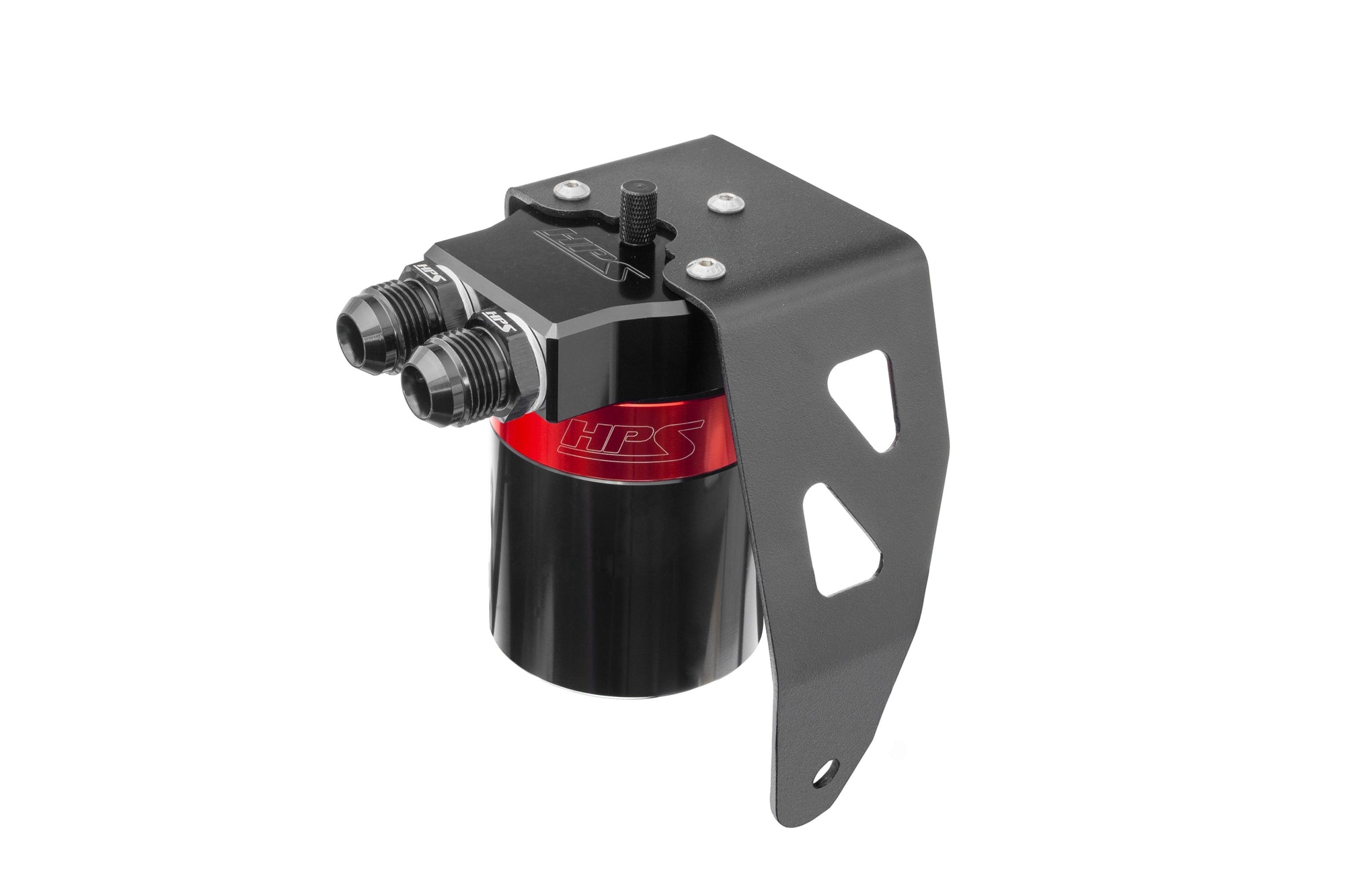 HPS-860-024 HPS Black/Red Oil Catch Can+Mount Bracket For 24+ Land Cruiser/Tacoma 2.4L Turbo