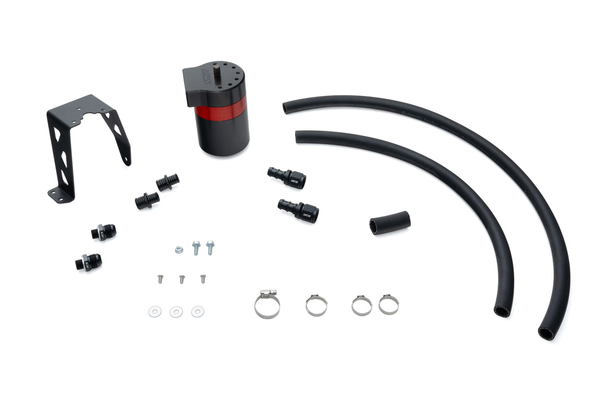 HPS-860-024 HPS Black/Red Oil Catch Can+Mount Bracket For 24+ Land Cruiser/Tacoma 2.4L Turbo