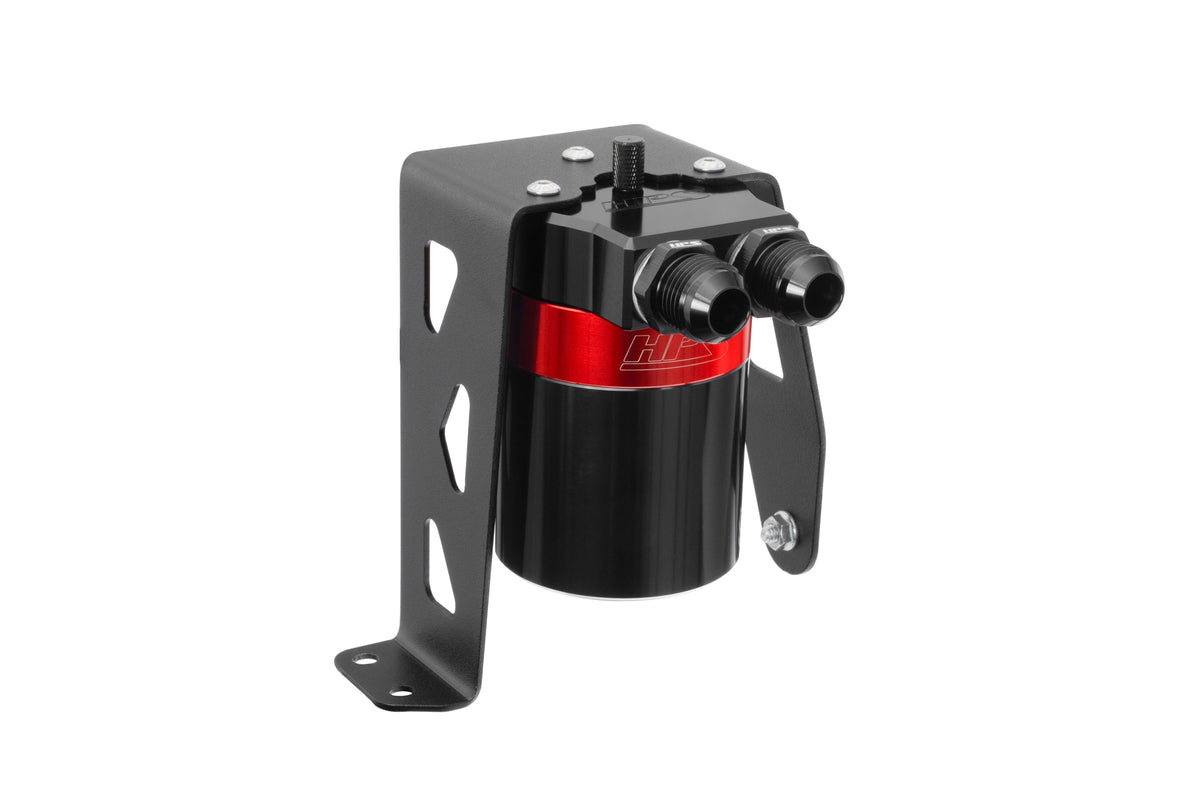 HPS-860-024 HPS Black/Red Oil Catch Can+Mount Bracket For 24+ Land Cruiser/Tacoma 2.4L Turbo
