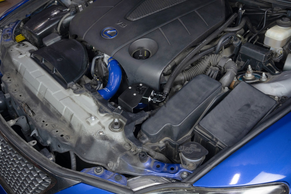 HPS-860-025BL HPS Black/Blue Oil Catch Can+Mount Bracket For 06-15 IS250 IS350 2.5L 3.5L V6