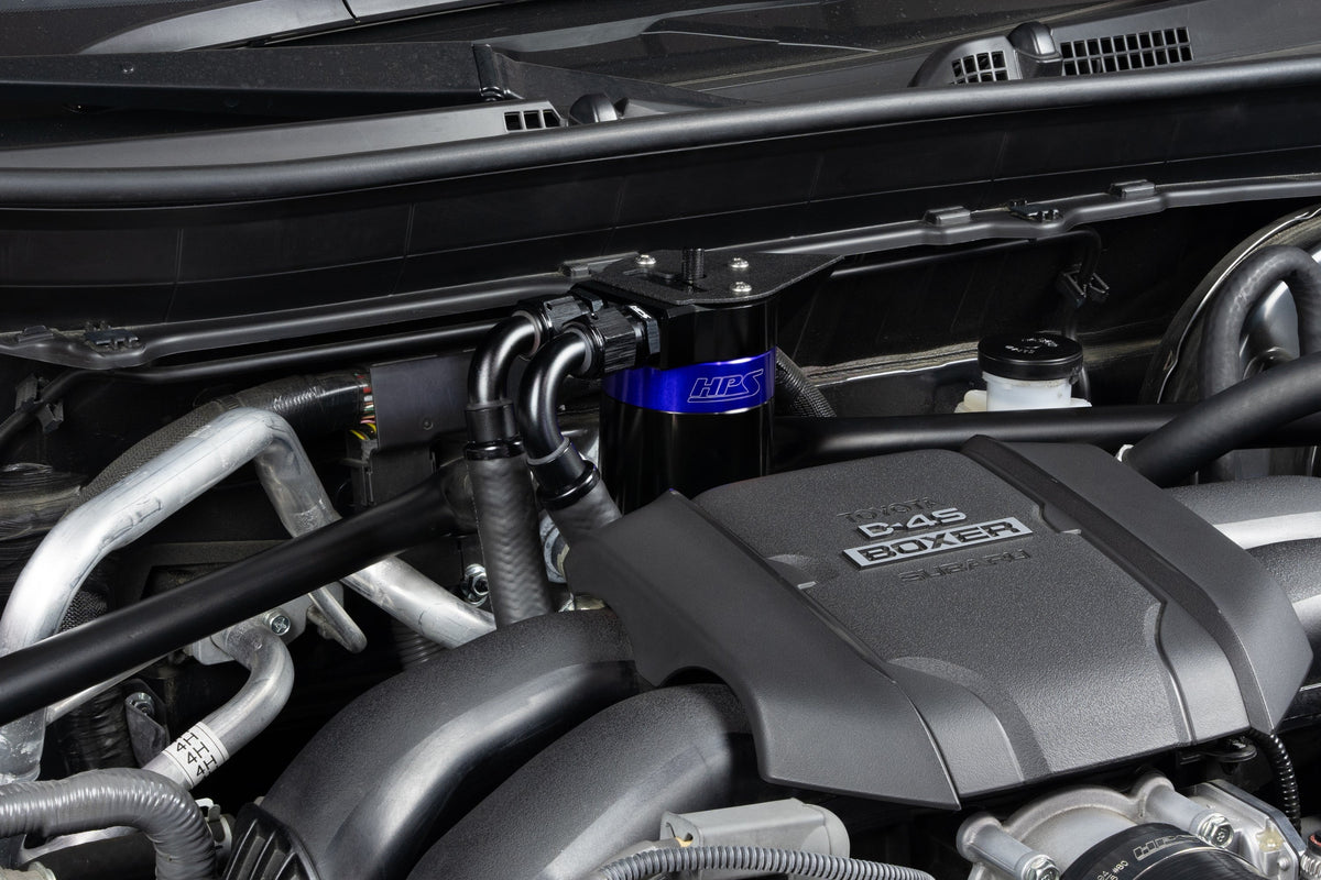 HPS-860-026BL HPS Black/Blue Catch Can+Mount Bracket For GEN2 22+ Subaru BRZ/Toyota GR86 FA24D