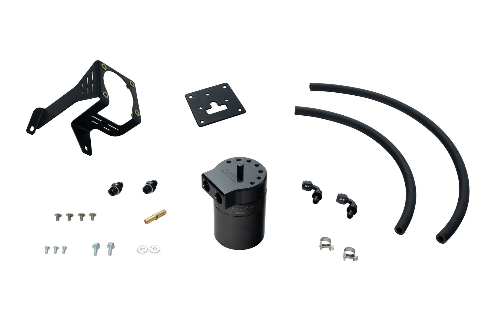 HPS-860-027WB HPS Black 147ML Oil Catch Can w/Mount Bracket For 12-15 Civic Si 2.4L K24Z7