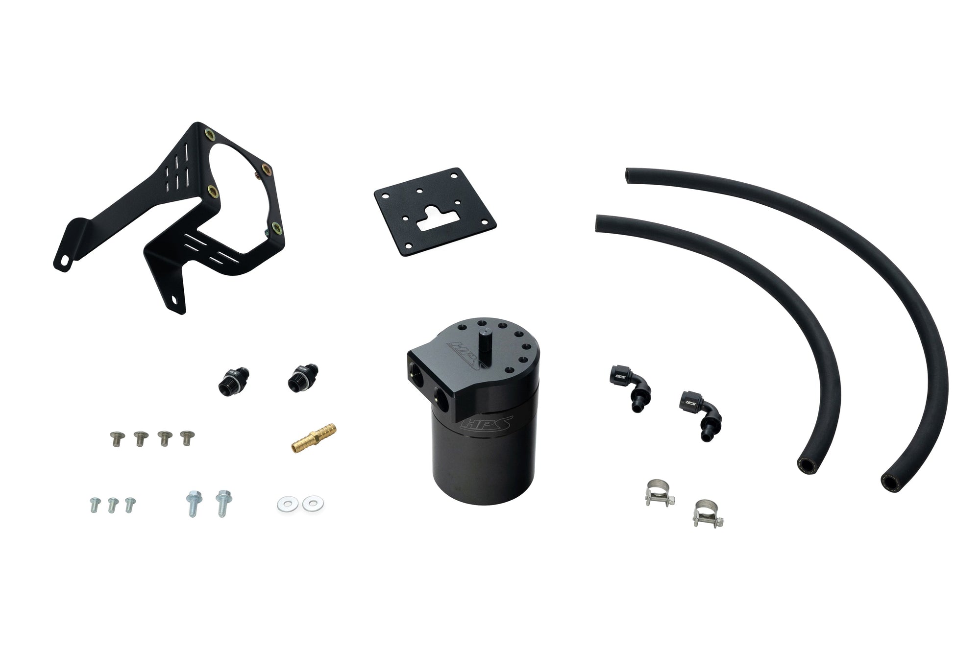 HPS-860-027WB HPS Black 147ML Oil Catch Can w/Mount Bracket For 12-15 Civic Si 2.4L K24Z7