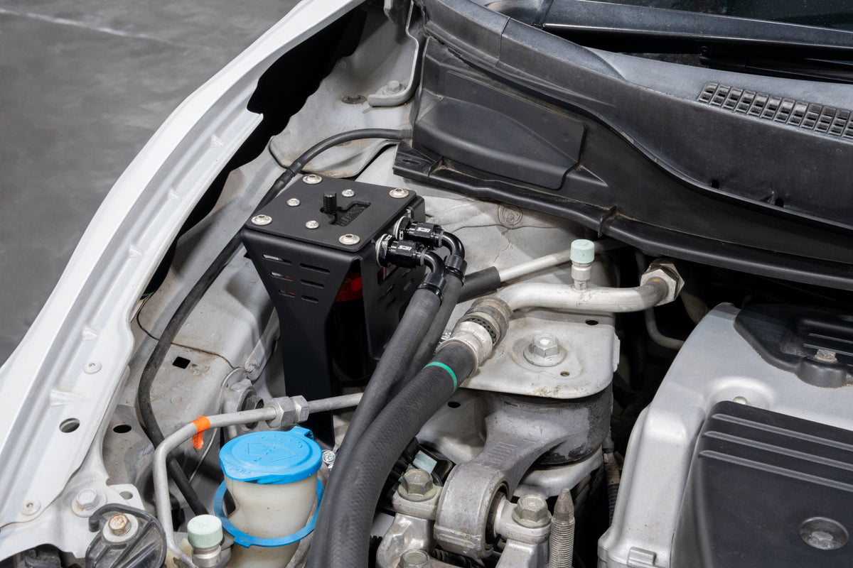 HPS-860-027BL HPS Black/Blue 147ML Oil Catch Can w/Mount Bracket For 12-15 Civic Si 2.4L K24Z7