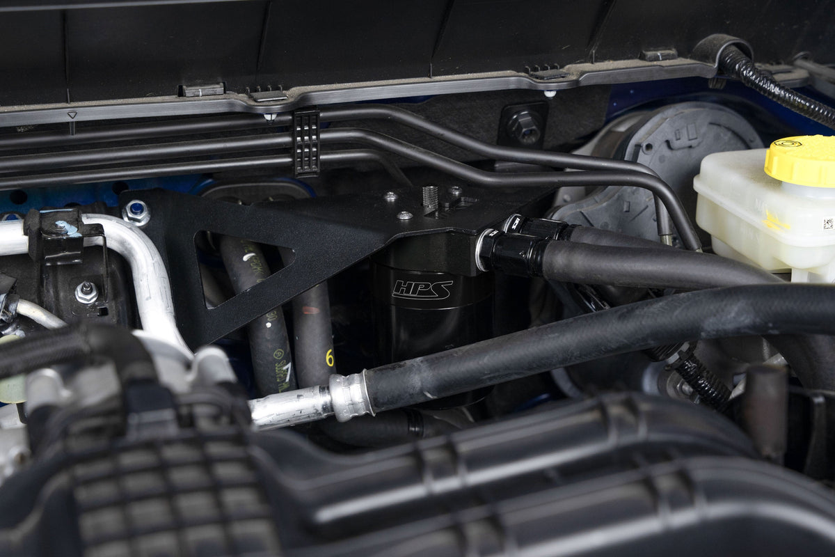 HPS-860-029WB HPS Black Oil Catch Can Mount Bracket For 18+ Crosstrek 17+ Impreza 2.0L 2.5L