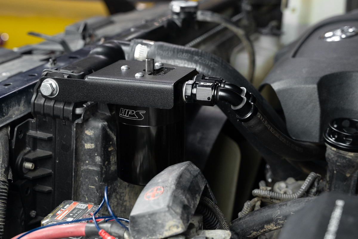HPS-860-033WB HPS Black Oil Catch Can Mount Bracket For 08-22 Sequoia 07-21 Tundra 4.6L 5.7L