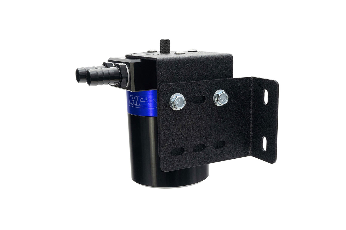 HPS-861-501BL HPS Blue 147ML Universal Aluminum Oil Catch Can Tank Kit Fit 3/8" Barb Adapter