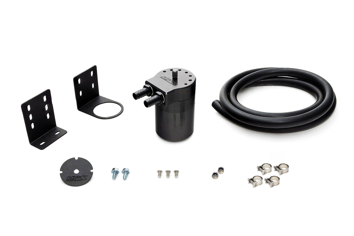 HPS-861-501WB HPS Red 147ML Universal Aluminum Oil Catch Can Tank Kit Fit to 3/8" Barb Adapter