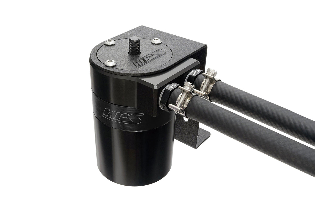 HPS-861-501WB HPS Red 147ML Universal Aluminum Oil Catch Can Tank Kit Fit to 3/8" Barb Adapter