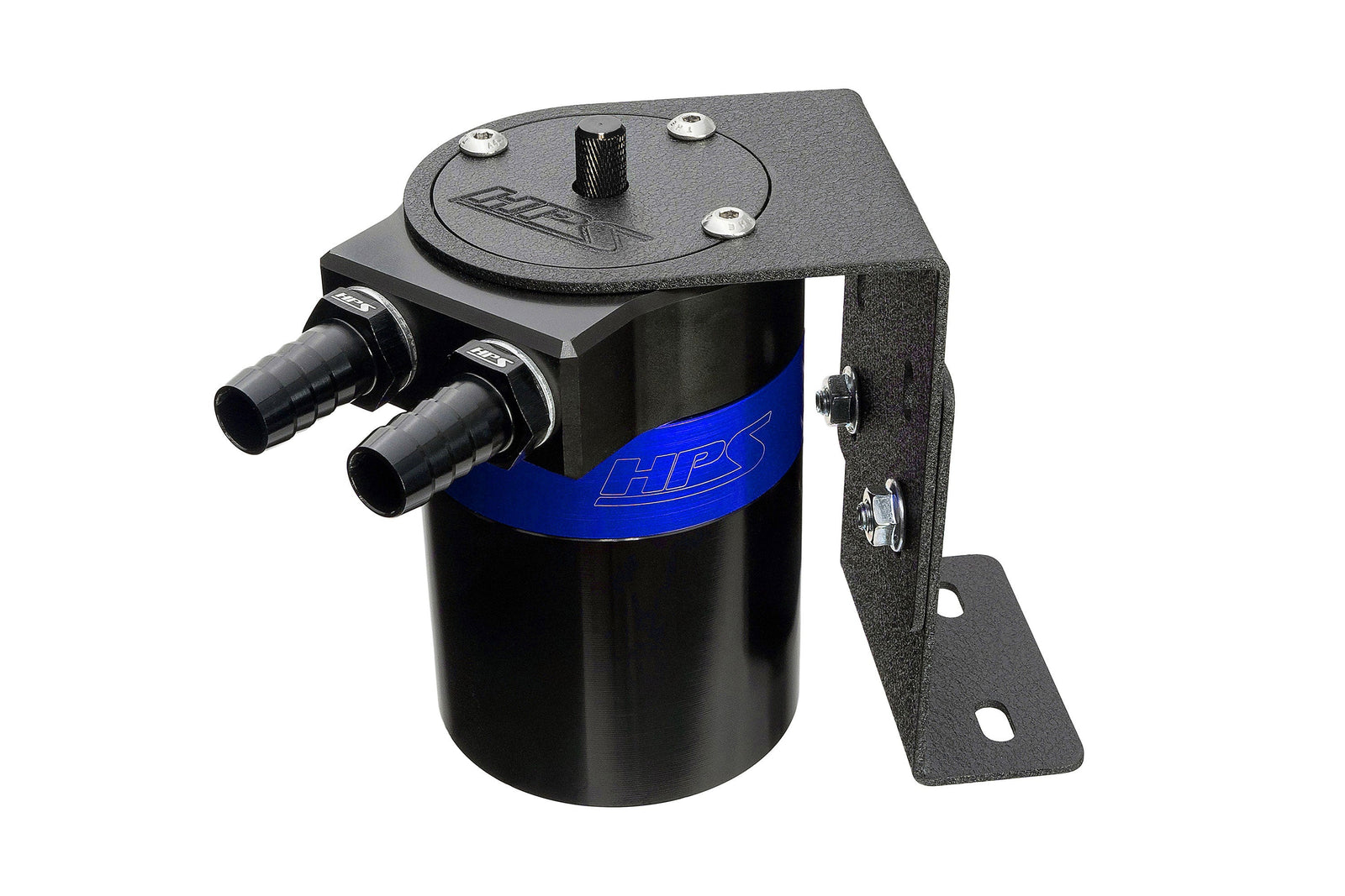 HPS-861-502BL HPS Blue 147ML Universal Aluminum Oil Catch Can Tank Kit Fit 1/2" Barb Adapter
