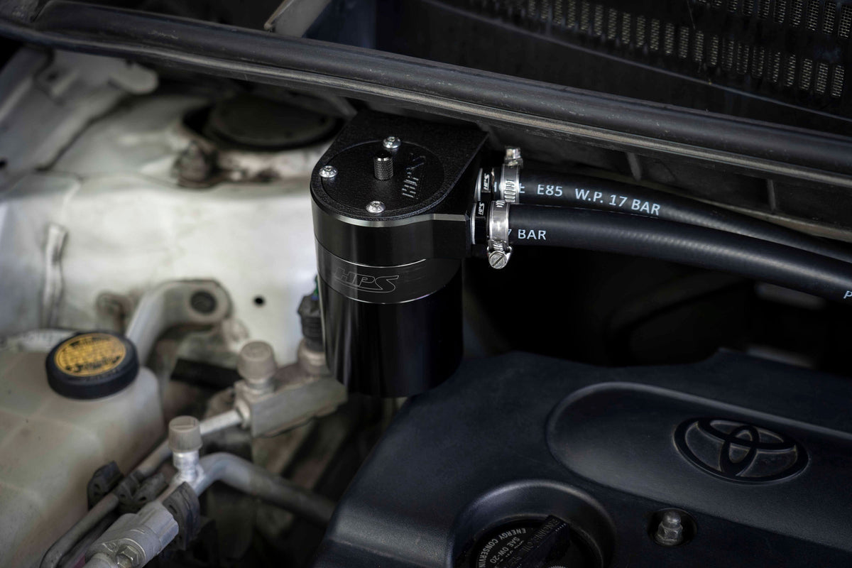 HPS-861-502WB HPS Black 147ML Universal Aluminum Oil Catch Can Tank Kit Fit 1/2" Barb Adapter