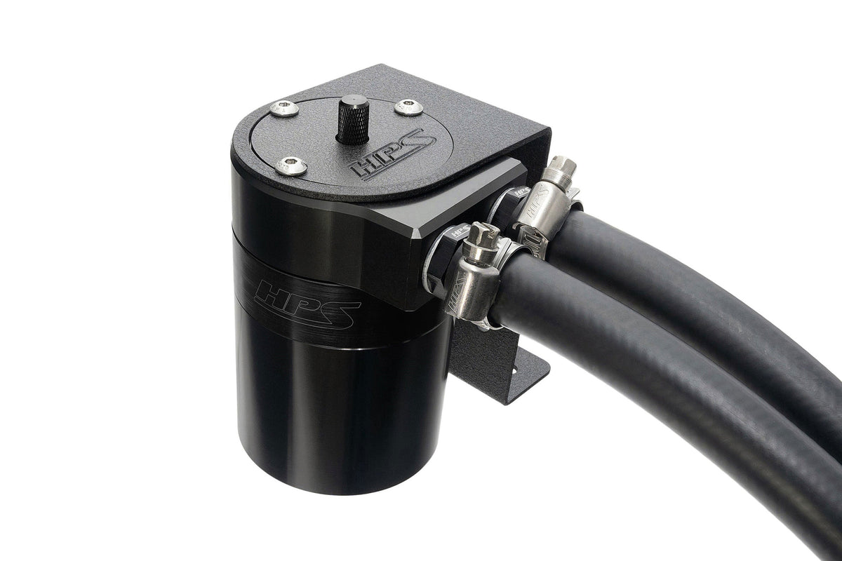 HPS-861-502WB HPS Black 147ML Universal Aluminum Oil Catch Can Tank Kit Fit 1/2" Barb Adapter