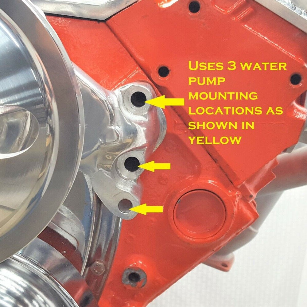 Aluminum Power Steering Bracket For SBC Small Block Long Water Pump BFC-ALTBRK-02