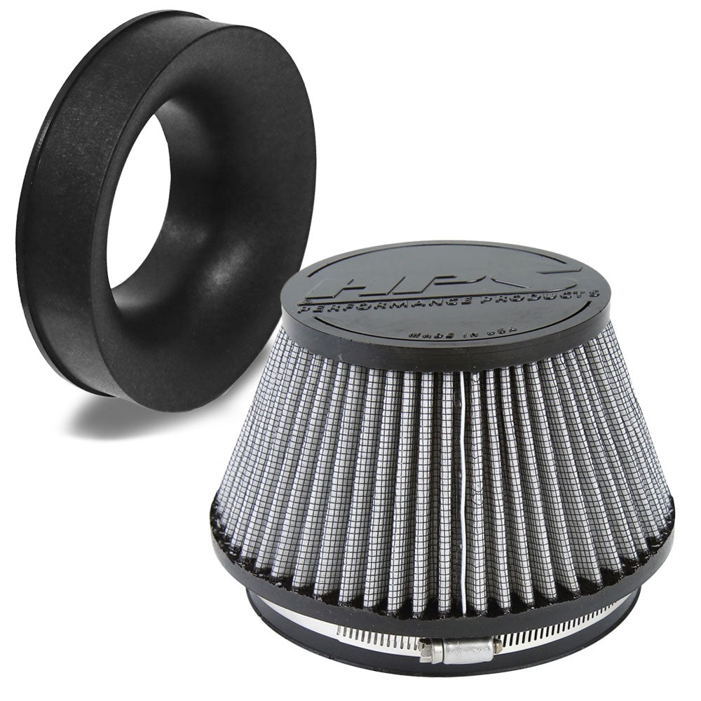 HPS 6" Universal Round Intake Air Filter 5" Length HPS-4302 + Velocity Stack