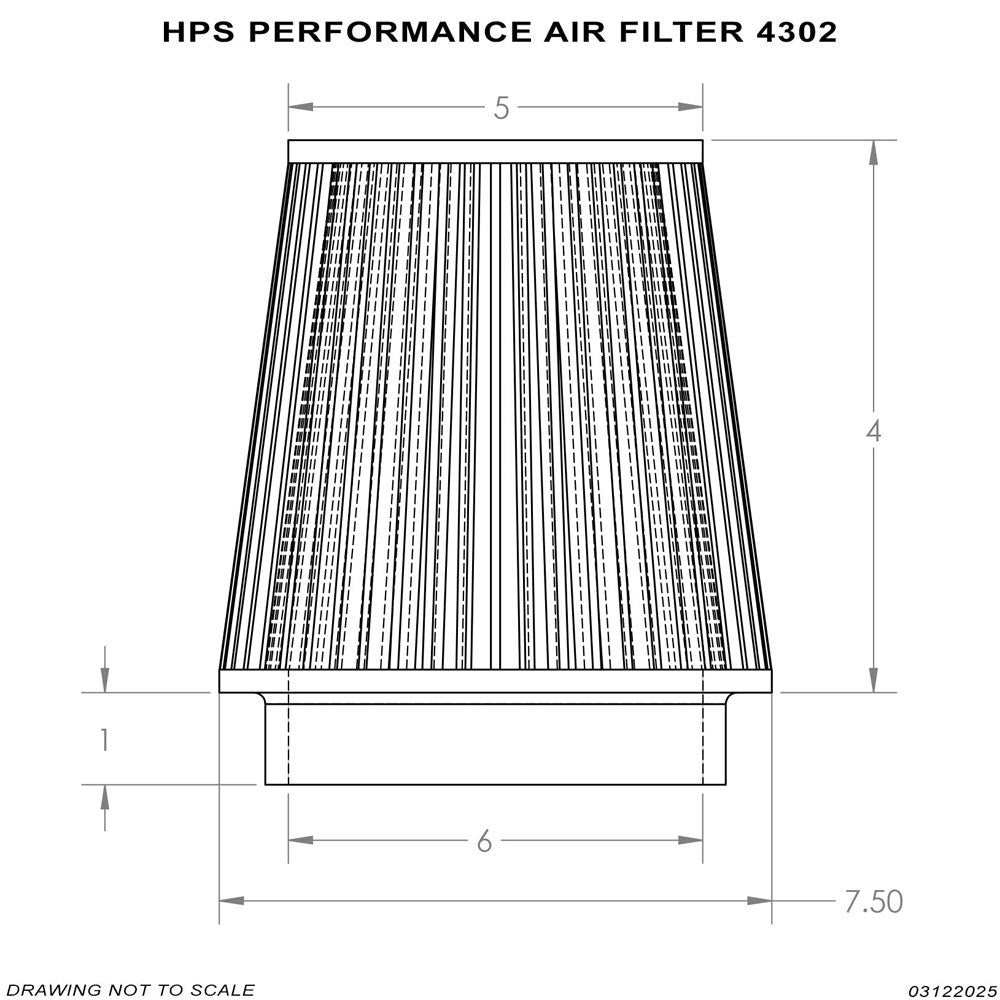 HPS 6" Universal Round Intake Air Filter 5" Length HPS-4302 + Velocity Stack