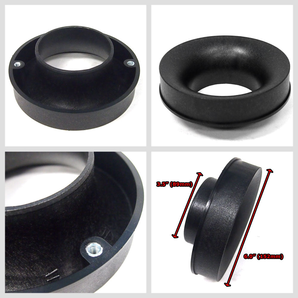 HPS 6" Universal Round Intake Air Filter Red HPS-4303-RED + Velocity Stack