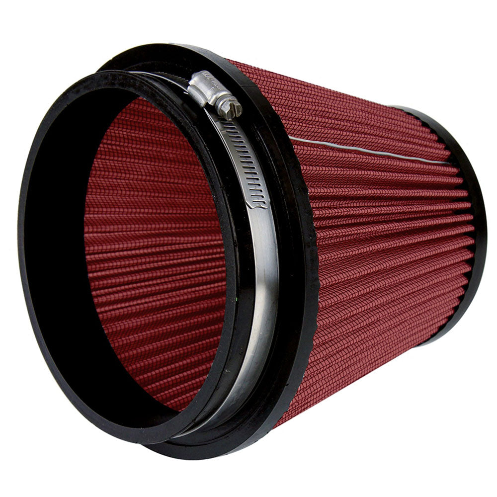 HPS 6" Universal Round Intake Air Filter Red HPS-4303-RED + Velocity Stack