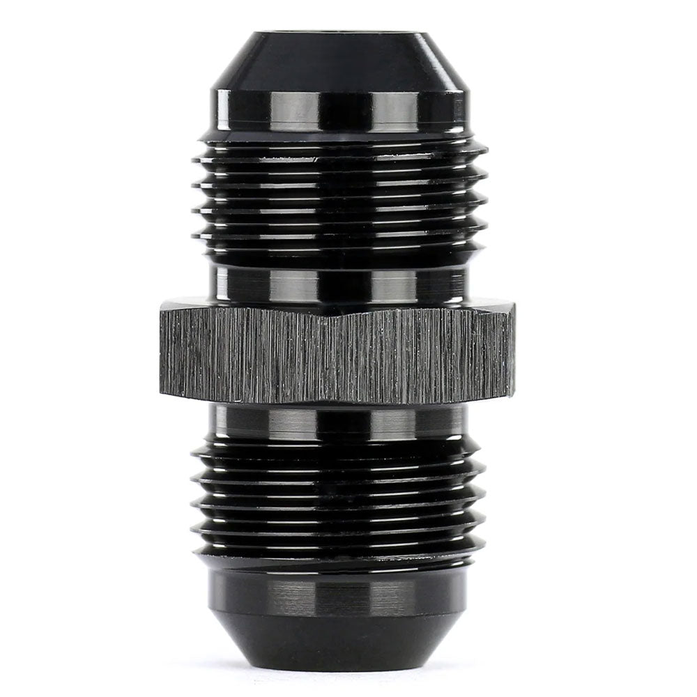 HPS AN Male to Male Union Adapter Fitting Connector, Straight, AN -10, Black Aluminum