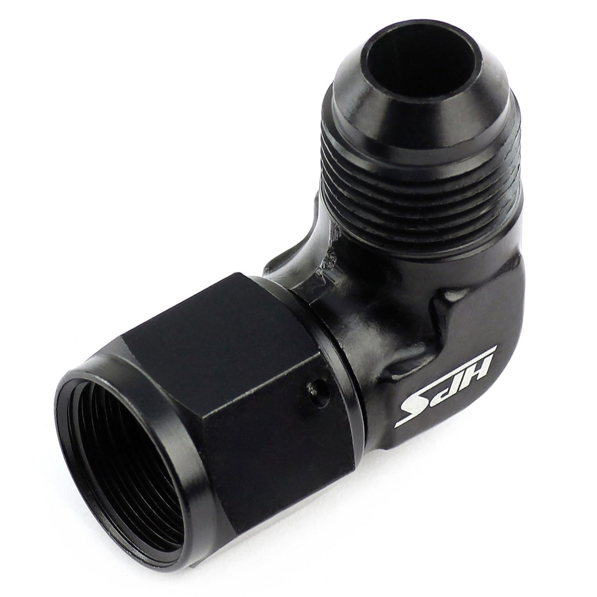 HPS-AN9211-3 HPS AN Male to Female Swivel Adapter Fitting [90 Degree] [AN -3] Aluminum Black