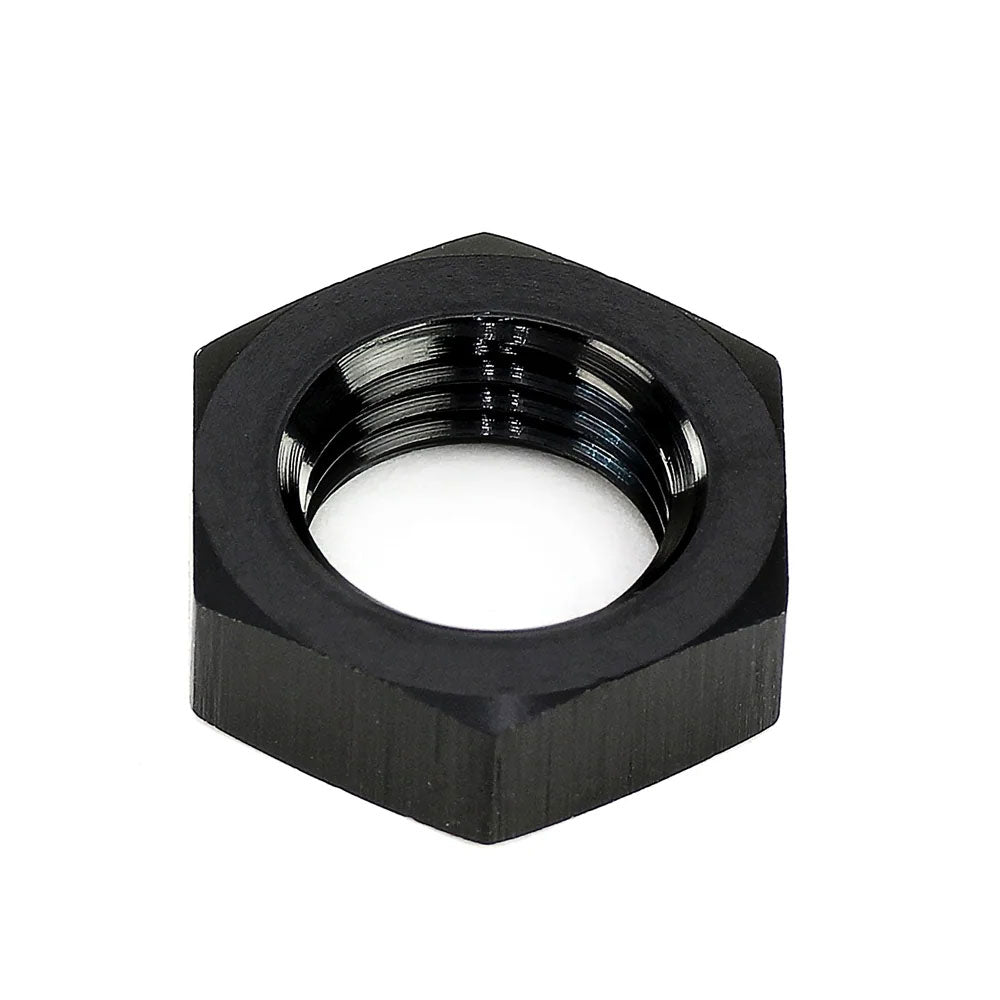 HPS-AN924-16 HPS AN Female Bulkhead Fitting Jam Nut, Straight AN -16, Black Aluminum
