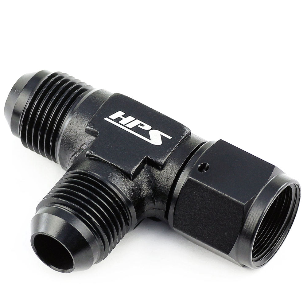 HPS-AN9261-3 HPS AN 3-Way Tee Adapter (Tee w/female on run) Fitting [Tee] [AN -3] Aluminum