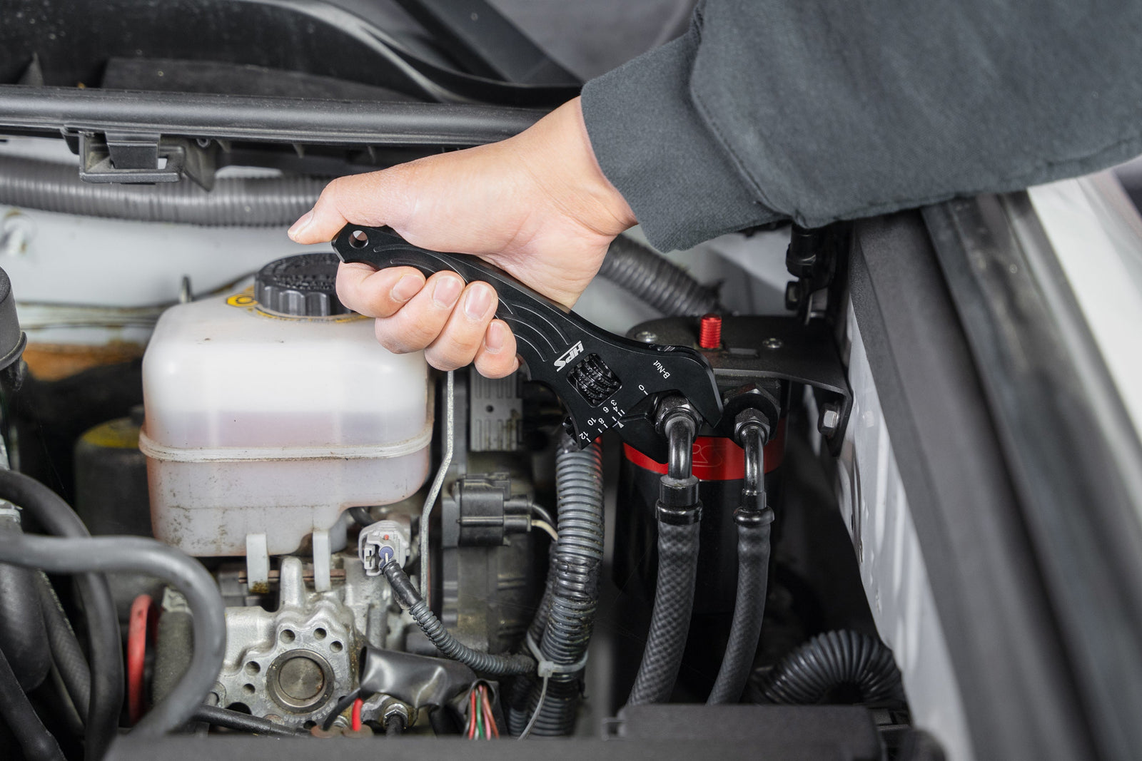 ANW500 HPS Black Aluminum Adjustable AN Hose Fitting Wrench Spanner  (Up to -12AN)