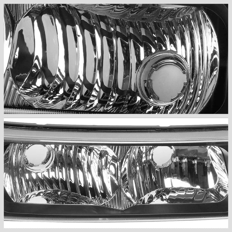 Turn Signal Bumper Light Black/Clear Lens/Corner For 03-07 Silverado/Avalanche