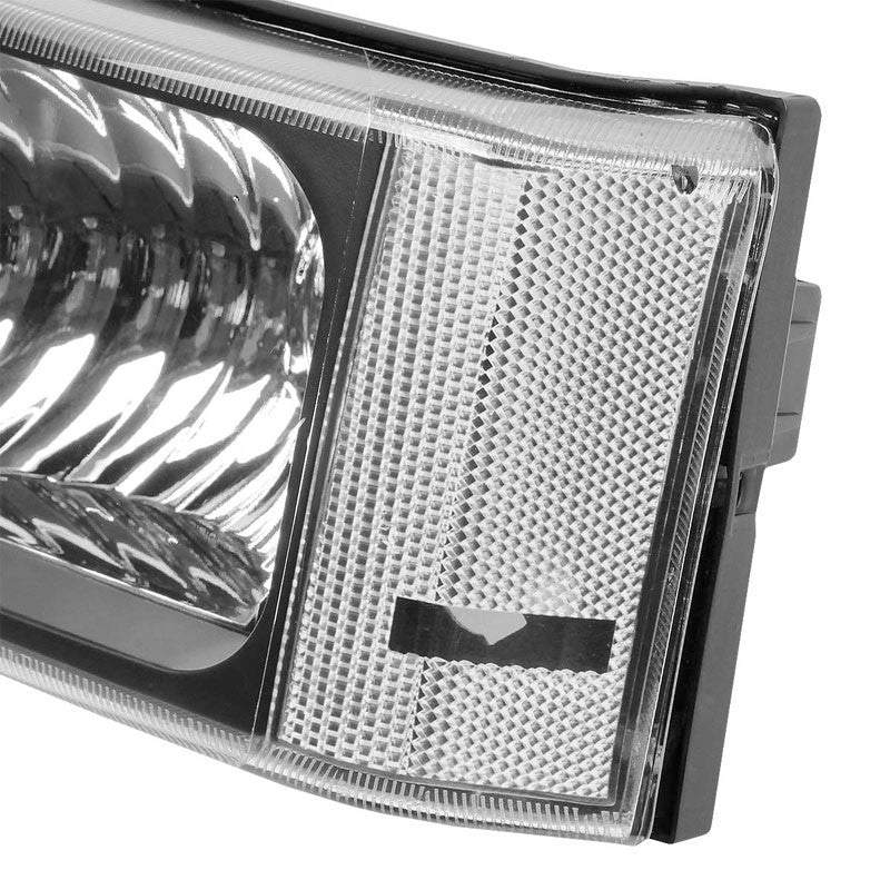 Turn Signal Bumper Light Black/Clear Lens/Corner For 03-07 Silverado/Avalanche