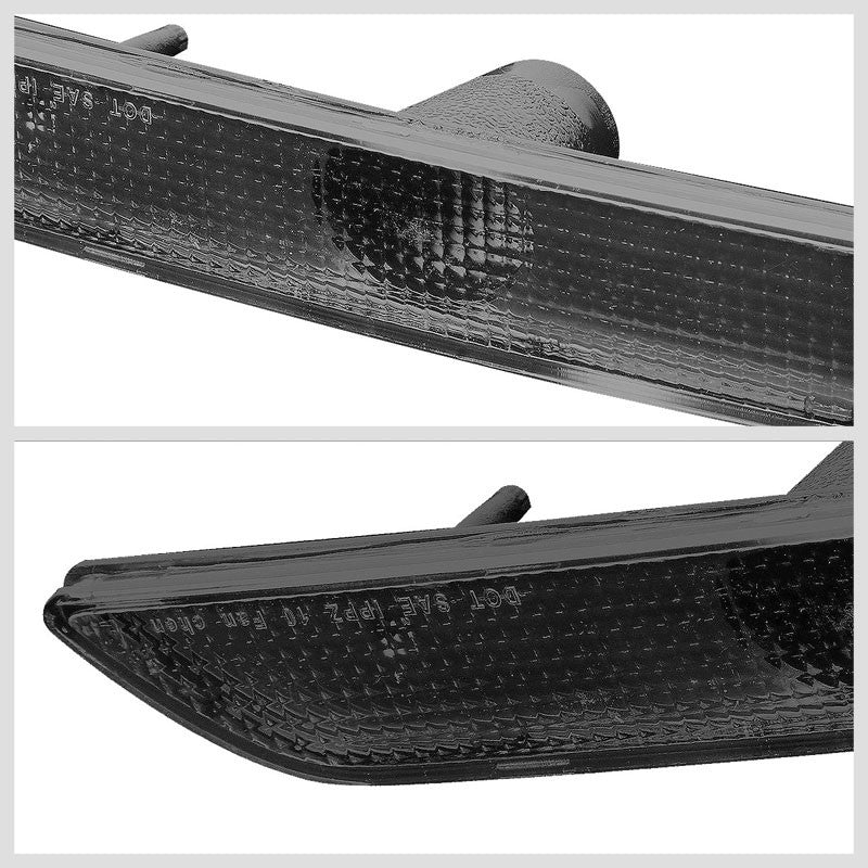 Bolt-On Turn Signal Bumper Light Black Housing/Black Len For 10-14 Ford Mustang