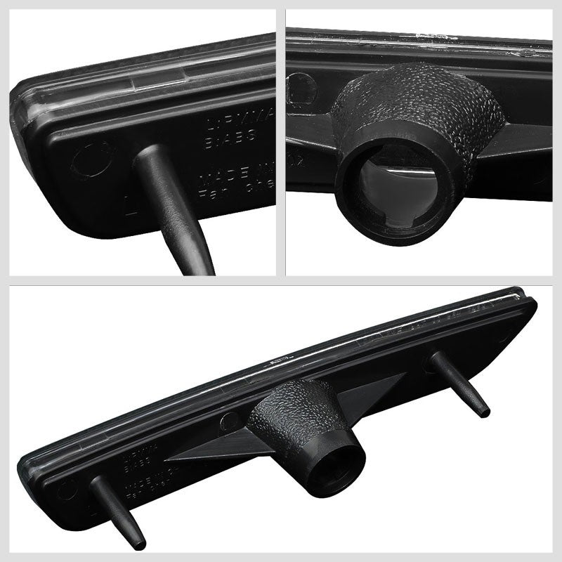Bolt-On Turn Signal Bumper Light Black Housing/Black Len For 10-14 Ford Mustang