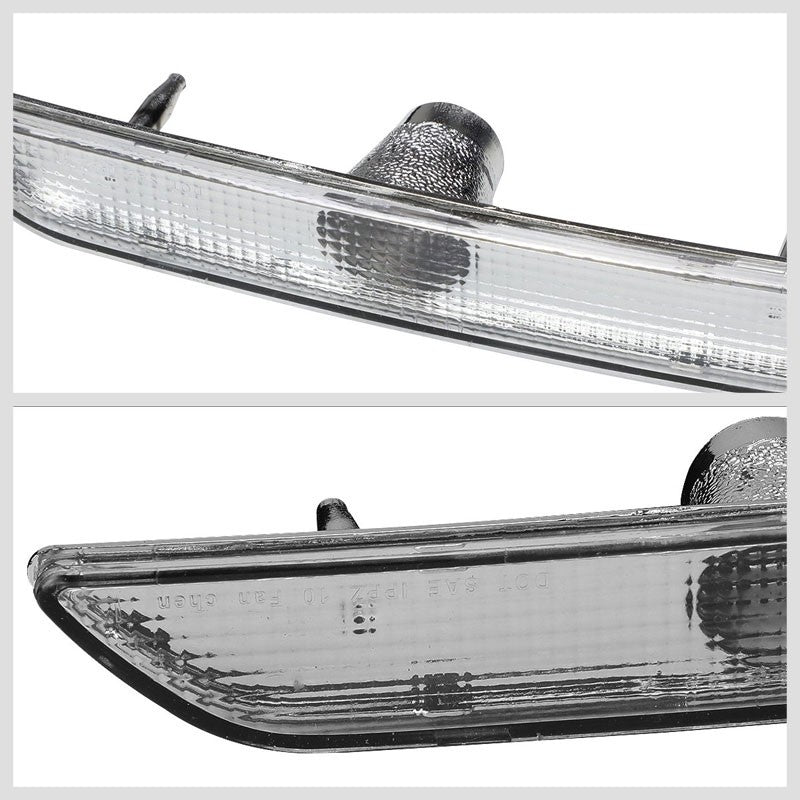 Bolt-On Turn Signal Bumper Light Chrome Housing/Clear For 10-14 Ford Mustang