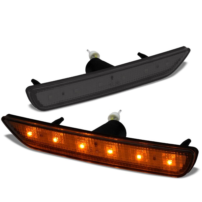 Bolt-On LED Turn Signal Bumper Light Black Housing/Smoke For 10-14 Ford Mustang