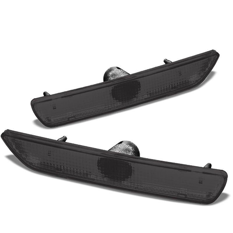 Bolt-On Turn Signal Bumper Light Chrome Housing/Smoke For 10-14 Ford Mustang