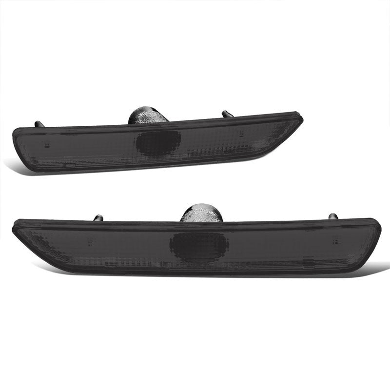 Bolt-On Turn Signal Bumper Light Chrome Housing/Smoke For 10-14 Ford Mustang