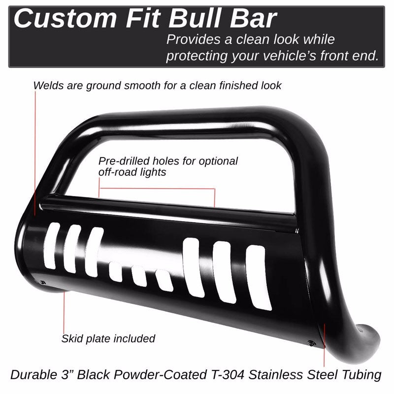 Black Bull Bar Bumper Grille Guard Skid Plate For Ford 11-16 F-Series Superduty