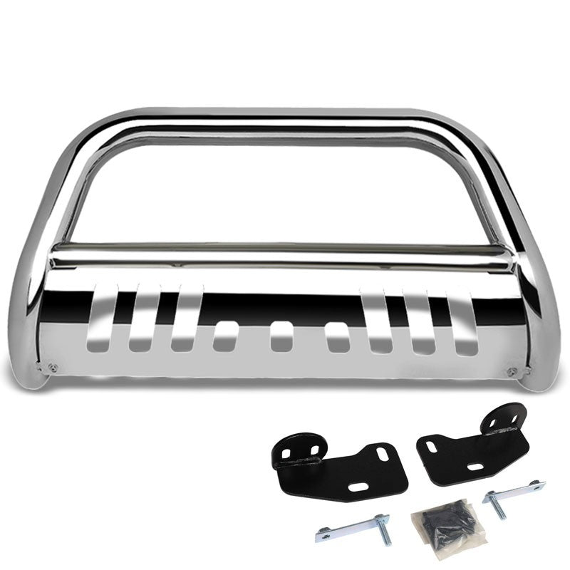 Chrome Bull Bar Bumper Grille Guard Skid Plate For 18+ Jeep Wrangler JL