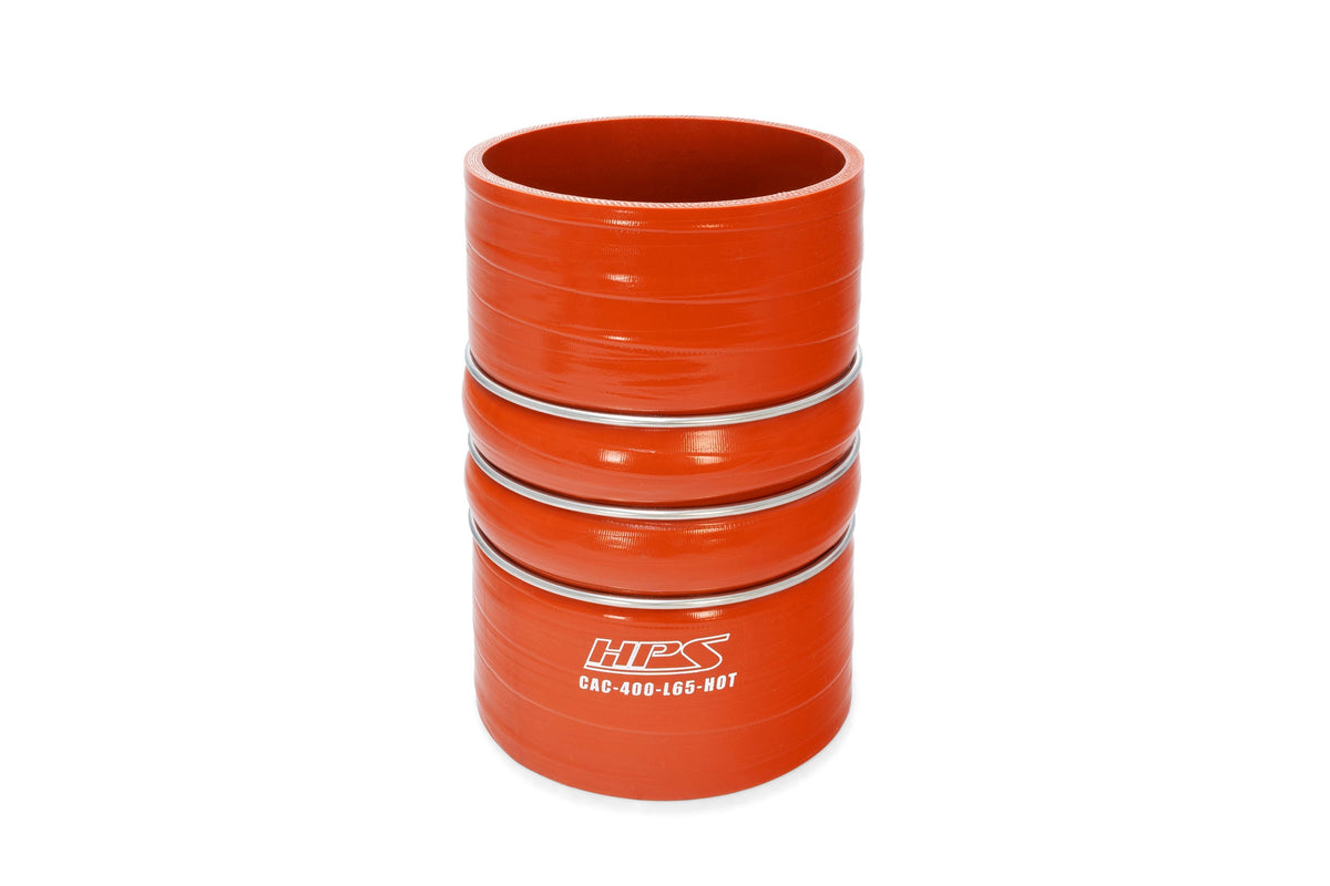 HPS Performance Red 4-ply Silicone Charge Air Cooler CAC Straight Coupler Hose Hot Side