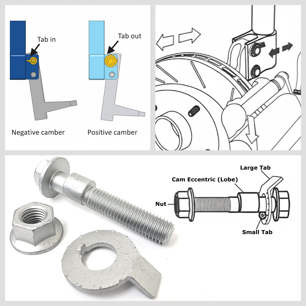 MR-CB-17 Megan 2X 17mm Adjustable Correction Camber Bolt Alignment Kit (Fonrt/Rear Wheel)