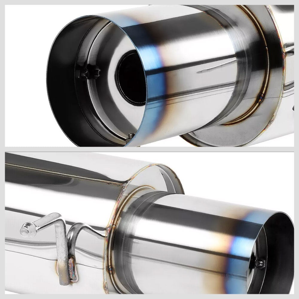 BFC-CATB-HTIB07V6-BT Exhaust Catback System 4" Burnt Titanium Muffler Tip For 07-08 Tiburon V6 (GK)