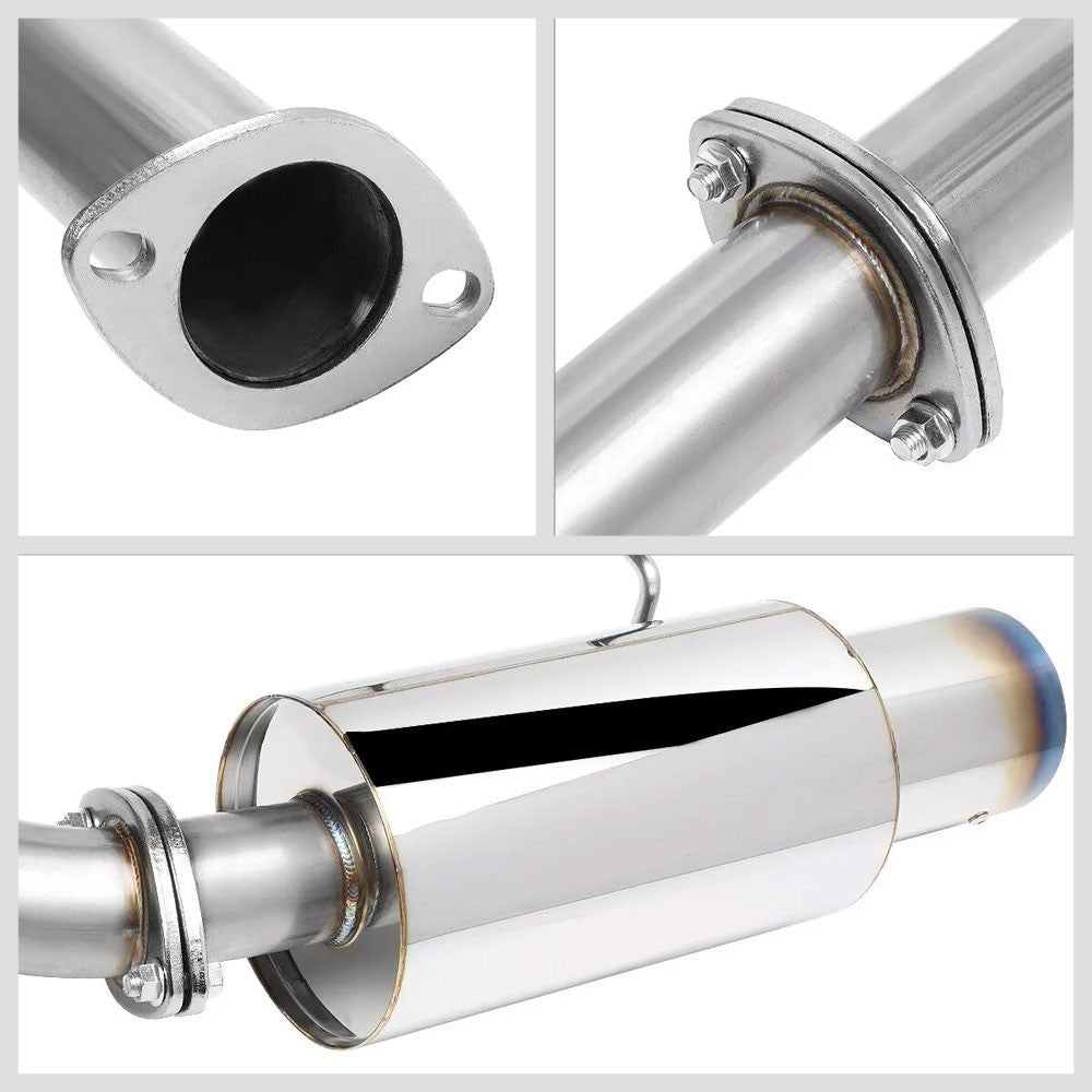 BFC-CATB-HTIB07V6-BT Exhaust Catback System 4" Burnt Titanium Muffler Tip For 07-08 Tiburon V6 (GK)