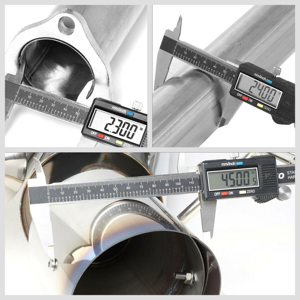 4.5" Dual Slant Muffler Tip Exhaust Catback System For 04-08 Acura TSX 2.4L CL9