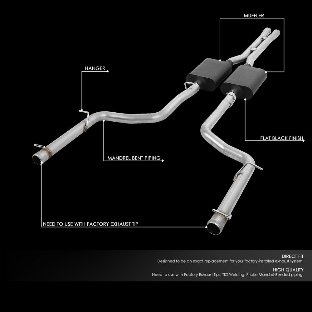 2.5" Tubing Axleback Exhaust System For 09-14 Dodge Challenger 5.7L 3rd Gen