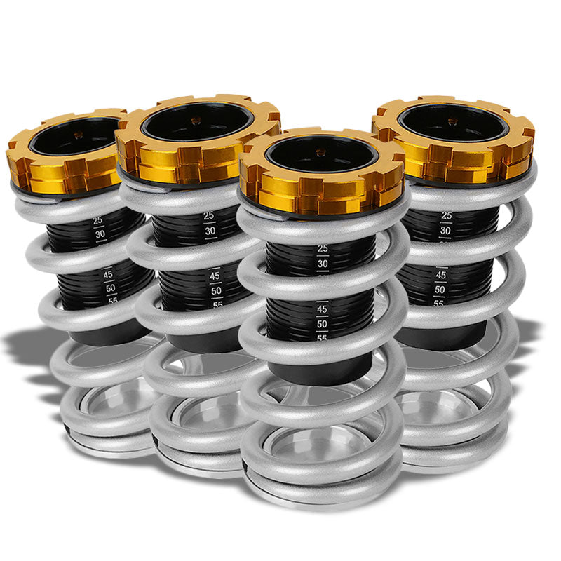 Black/Silver Scaled 1"-4" Adjust Lowering Coilover Spring TY33 For 90-01 Integra COIL-HC88-T33-SL