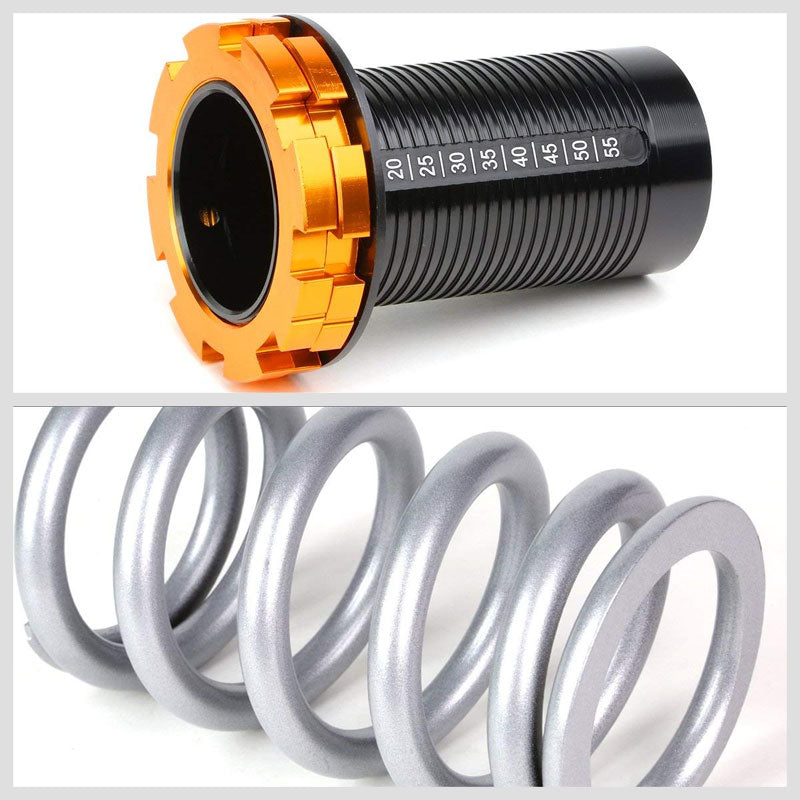 Black/Silver Scaled 1"-4" Adjust Lowering Coilover Spring TY33 For 90-01 Integra COIL-HC88-T33-SL